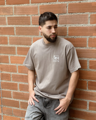 Camiseta Unisex Oversize Tacos Café (Algodón 270 grs)