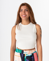 Calma White Crop Top (Cotton)
