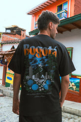Unisex Black Mid-Oversized Bogotá Cities T-Shirt (250 gsm)