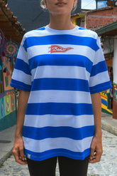 Unisex Blue Striped Bohío Oversized T-Shirt