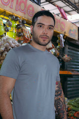 Camiseta Unisex Regular Gris Bohío (Tela eco y algodón 155gr)