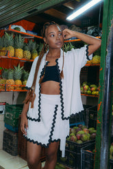 Falda Short Crudo Joyas 2 Casa Del Ritmo (Lino)