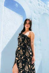 Vestido Largo Mujer Orígenes Negro (Rayón)