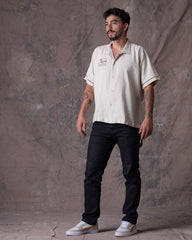 Camisa Unisex Tacos Beige Boxy Fit (Rayón)