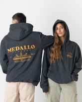 Hoodie unisex Medallo Playero gris oscuro (Algodón y poliéster)