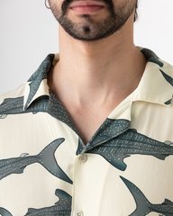 Men's Whale Shark Shirt (Beige Chalis)