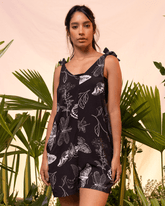 Women's Metamorphosis Black Short Jumpsuit (Rayon)