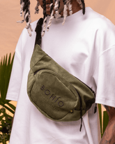 Riñonera Metamorfosis verde (Velours côtelé)