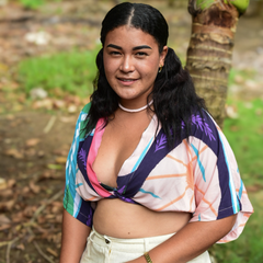 Women's Calma Butterfly Crop Top (Chalis)