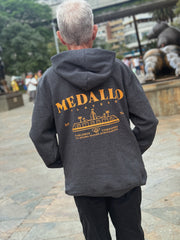 Hoodie unisex Medallo Playero gris oscuro (Algodón y poliéster)