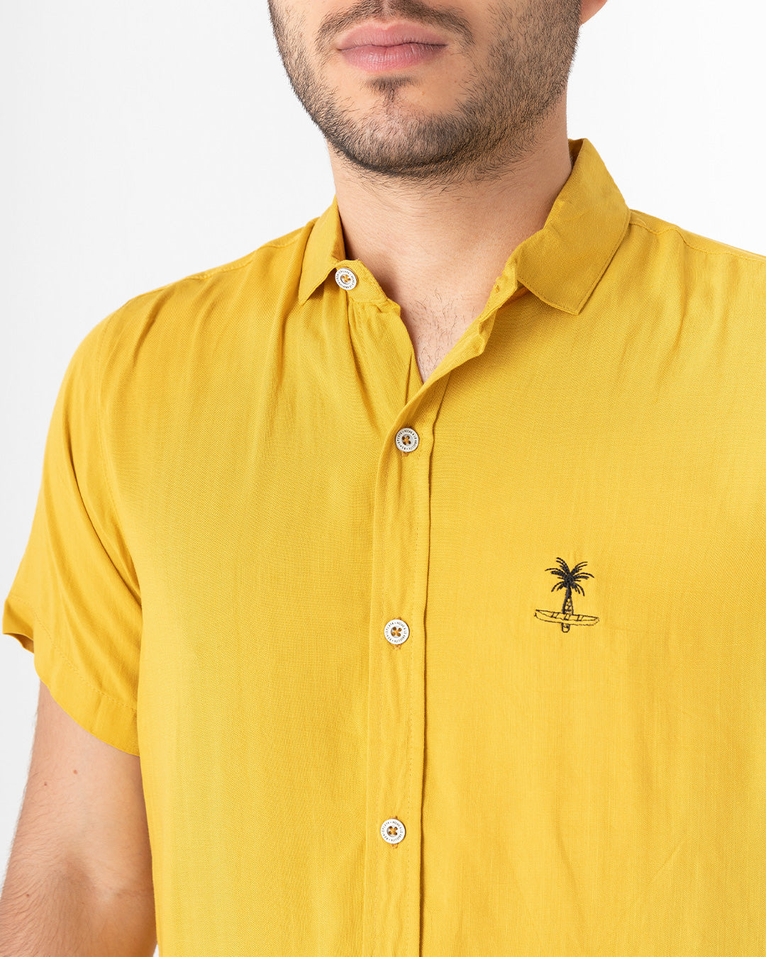 mens mustard dress shirt Men's Light Gold Satin Dress Shirt with Tie & Handkerchief 20.5 35/36 / Gold