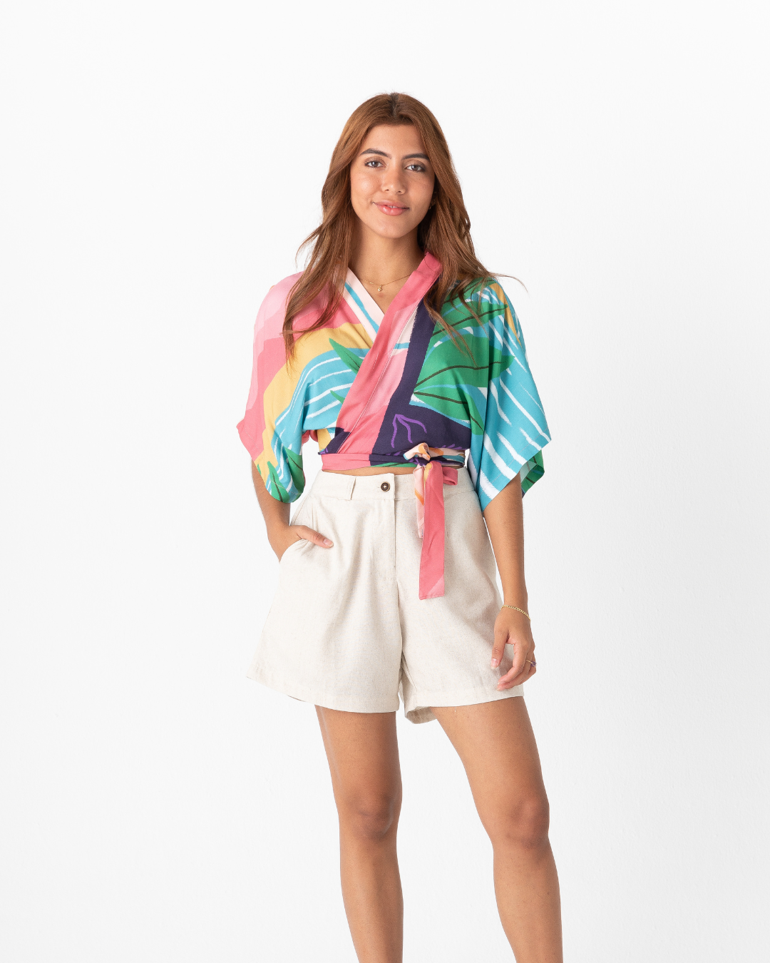 Women's Calma Butterfly Crop Top (Chalis)