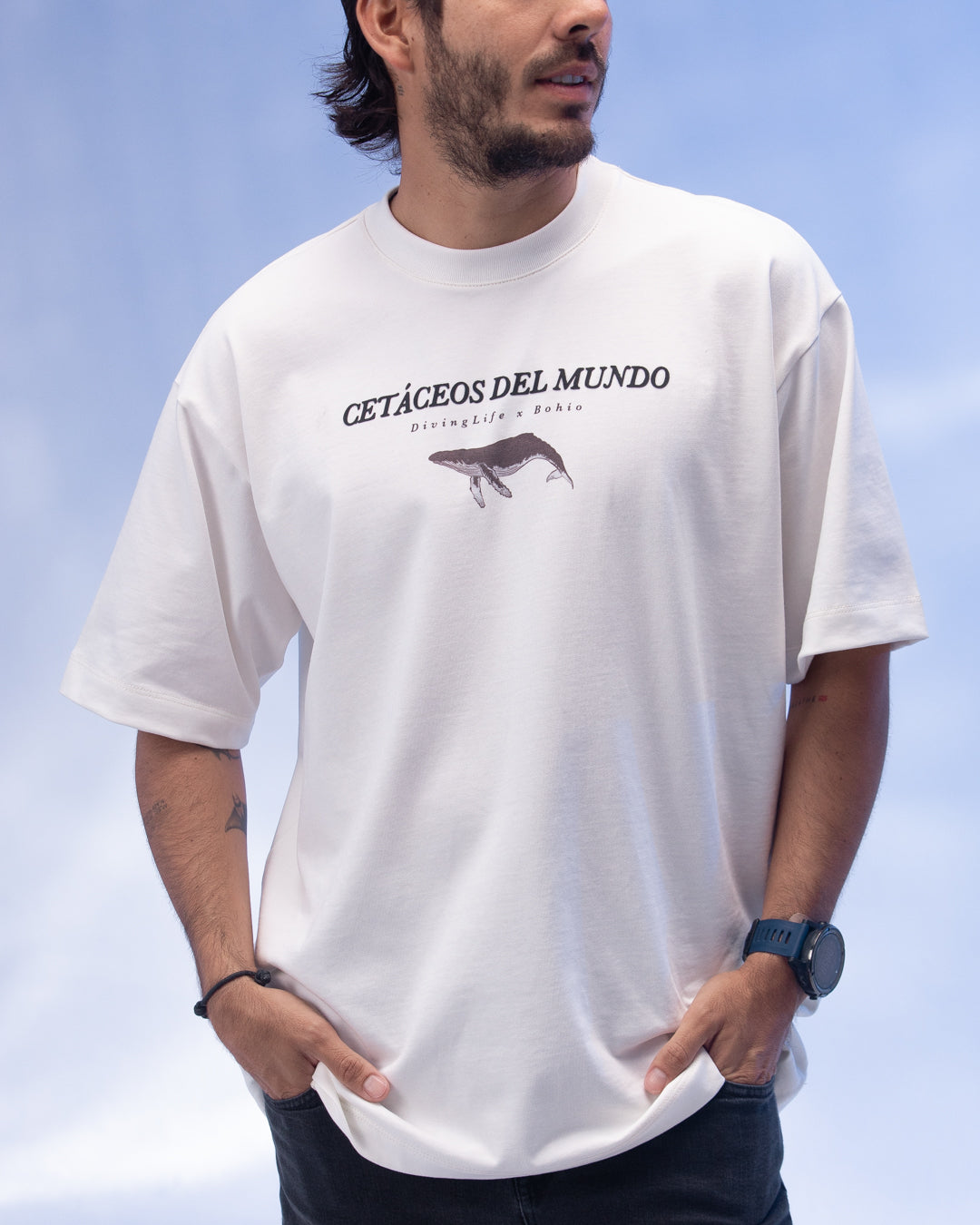 Camiseta Unisex Oversize Diving Life X Bohio Crudo (Algodón 320 Gr) 2025