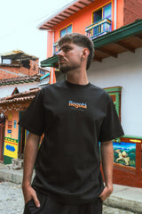 Unisex Black Mid-Oversized Bogotá Cities T-Shirt (250 gsm)
