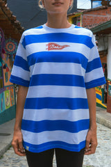 Unisex Blue Striped Bohío Oversized T-Shirt