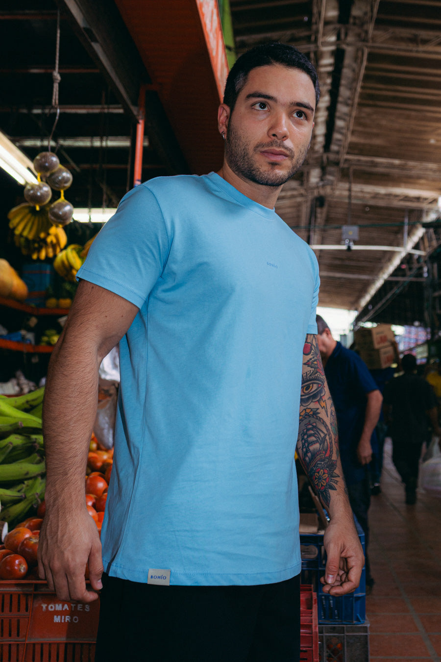 Camiseta Unisex Regular Azul Claro Bohío (Algodón 190 Gr)