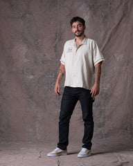 Camisa Unisex Tacos Beige Boxy Fit (Rayón)