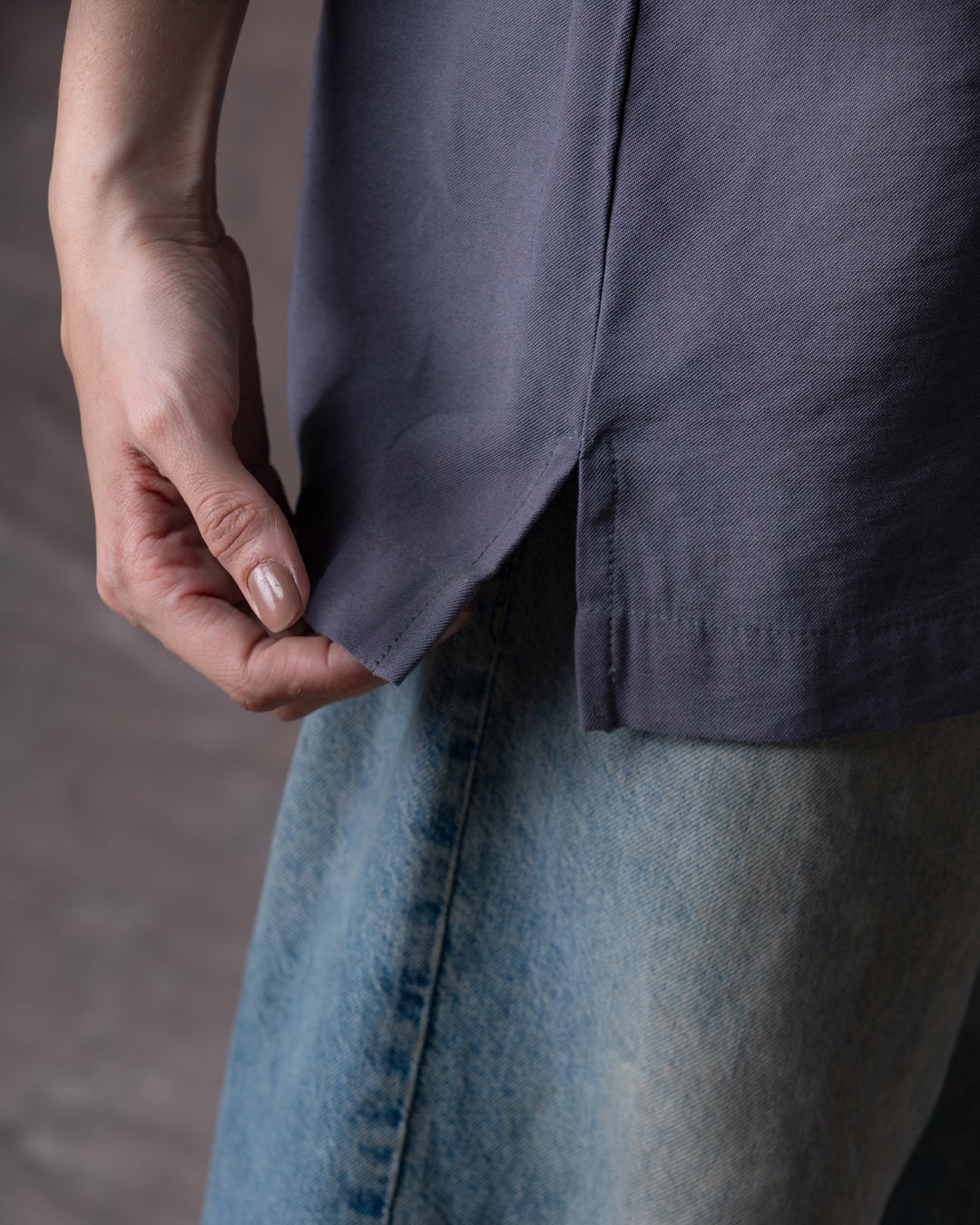 Camisa Unisex Polas Y Playa Gris Boxy Fit (Rayón)