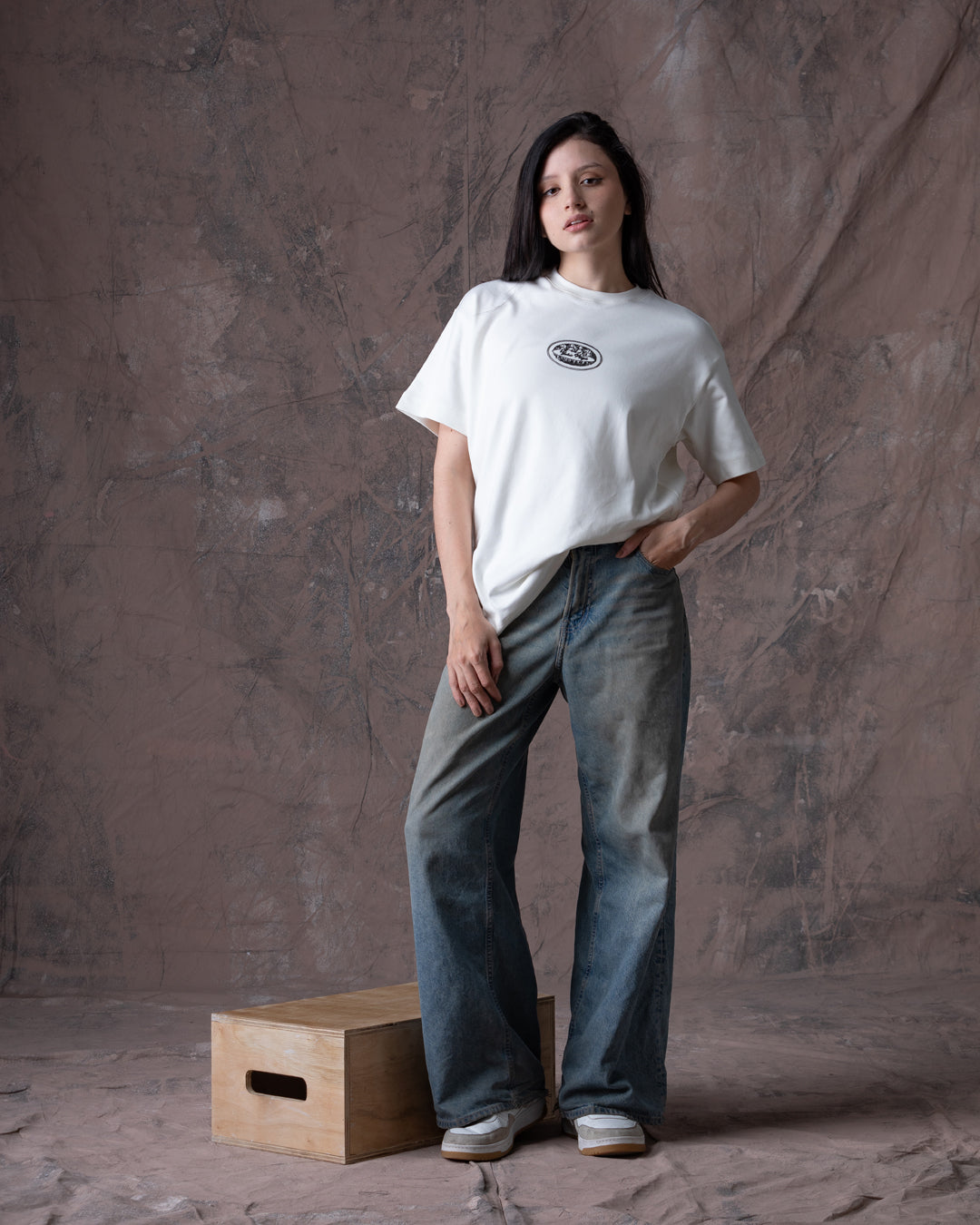 Camiseta Unisex Oversize Marfil Dunan X Bohío (Algodón 320)