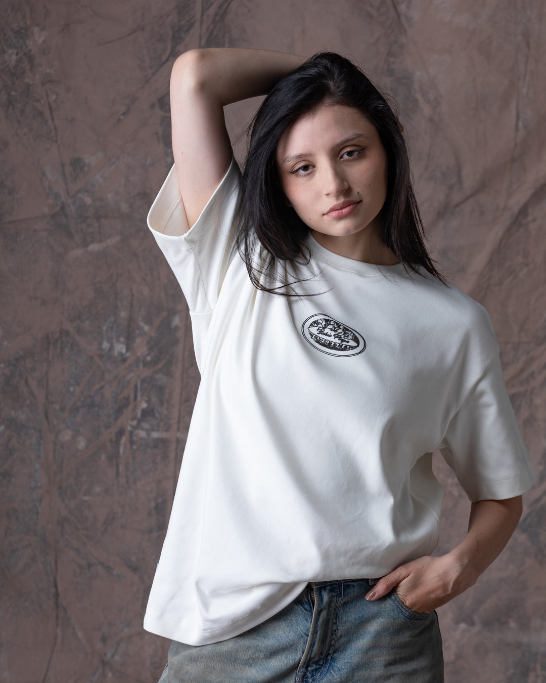 Camiseta Unisex Oversize Marfil Dunan X Bohío (Algodón 320)