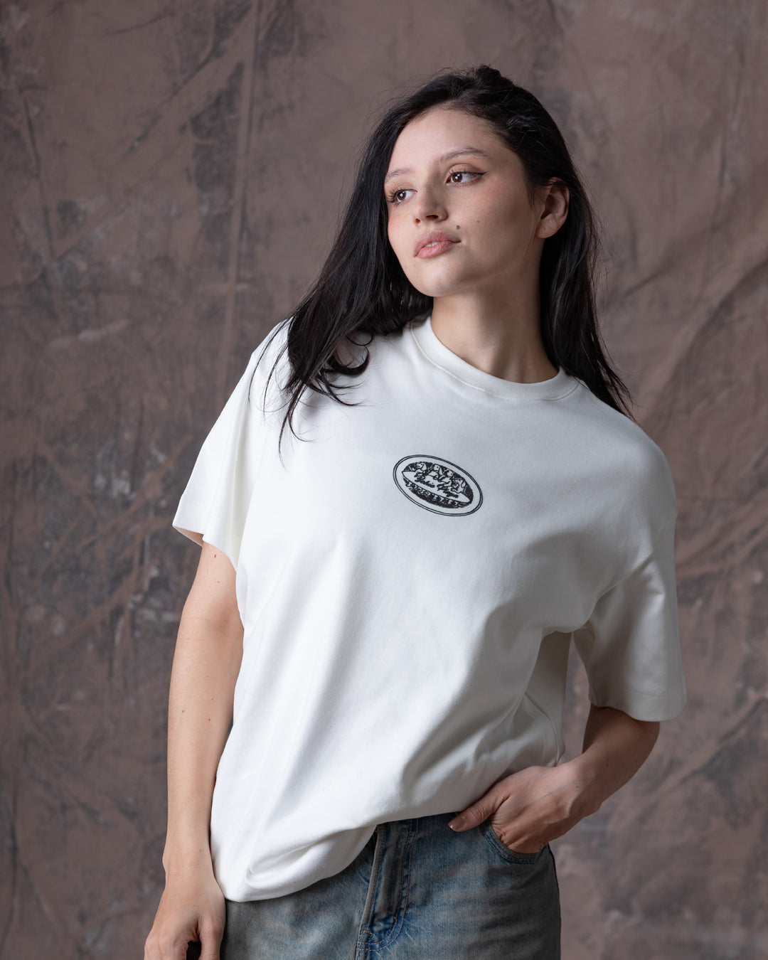 Camiseta Unisex Oversize Marfil Dunan X Bohío (Algodón 320)