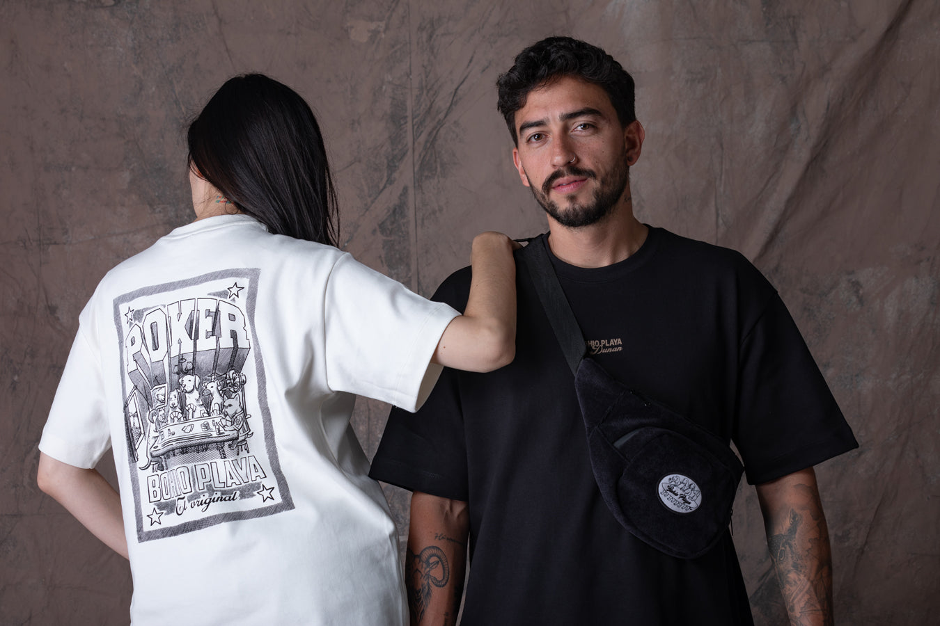 Camiseta Unisex Oversize Marfil Dunan X Bohío (Algodón 320)