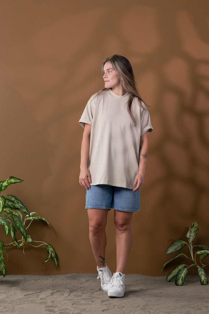 Camiseta Oversize Beige 270 gr