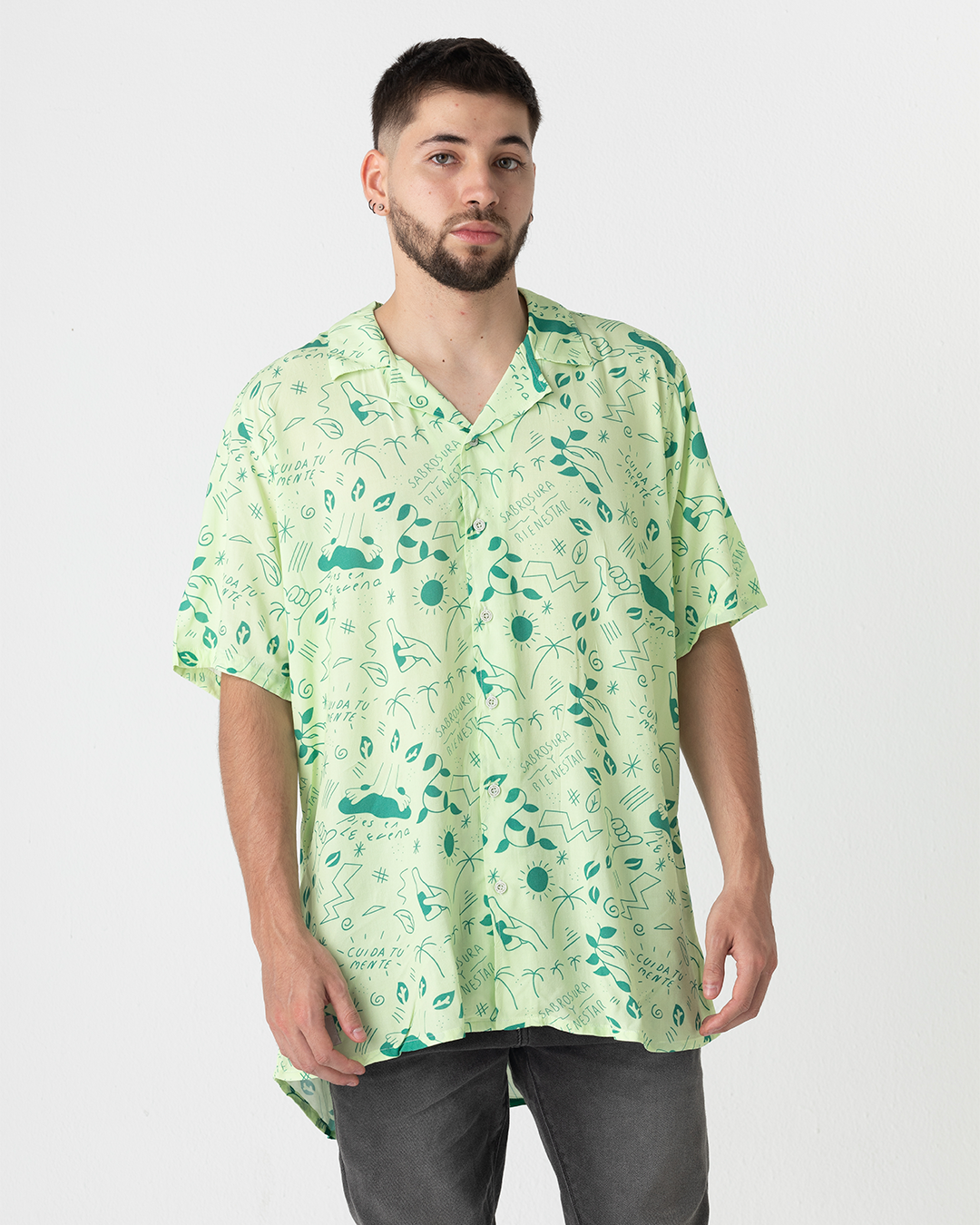 Men's Wellbeing Mint Green Shirt (Chalis)