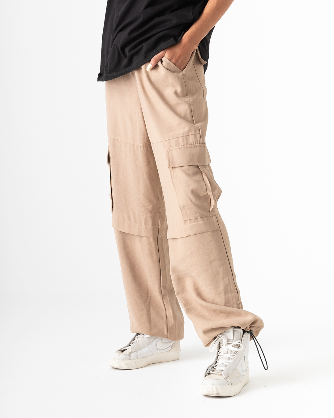 Pantalon cargo femme Caqui