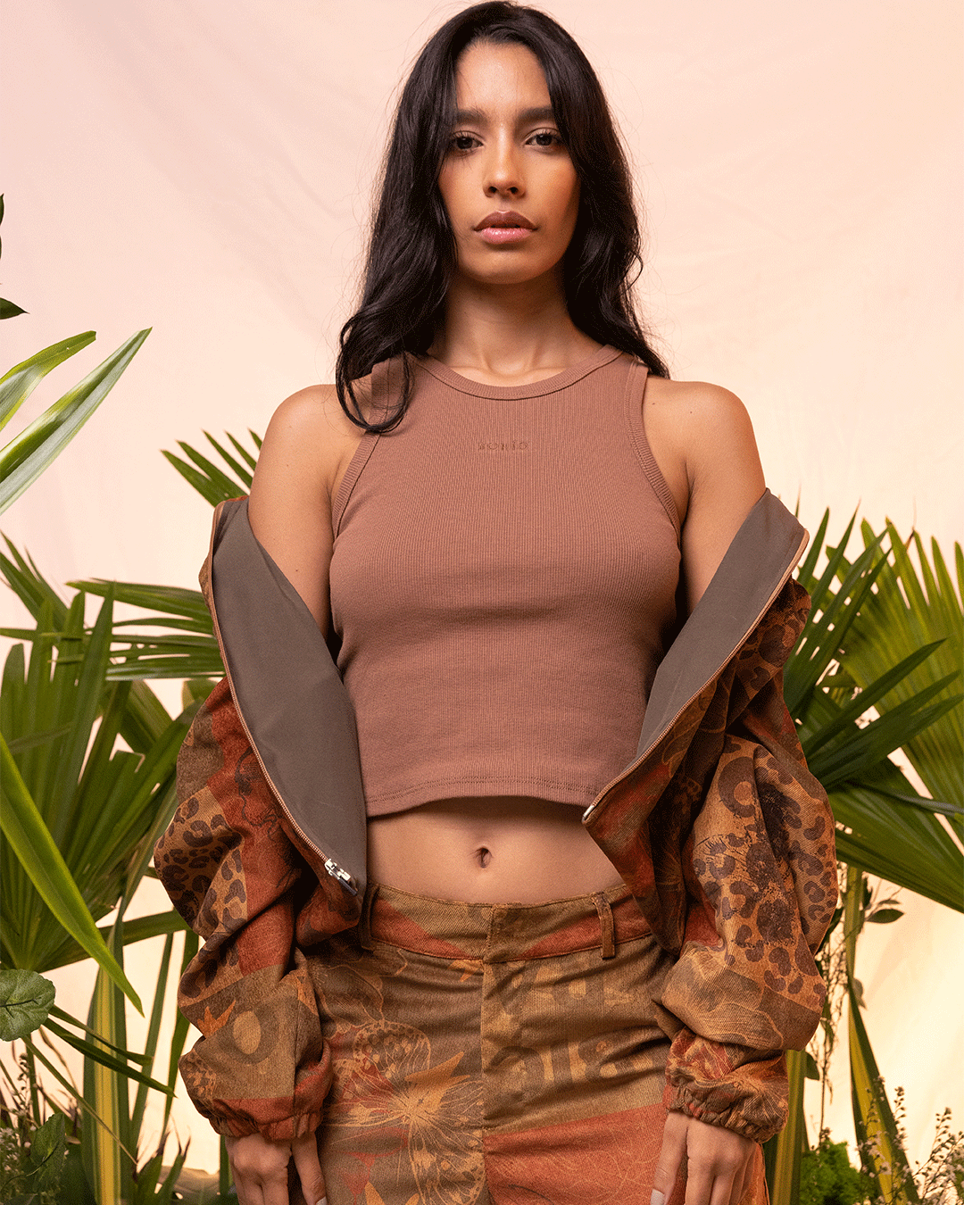 Crop Top Mujer Básico Café (Côte)
