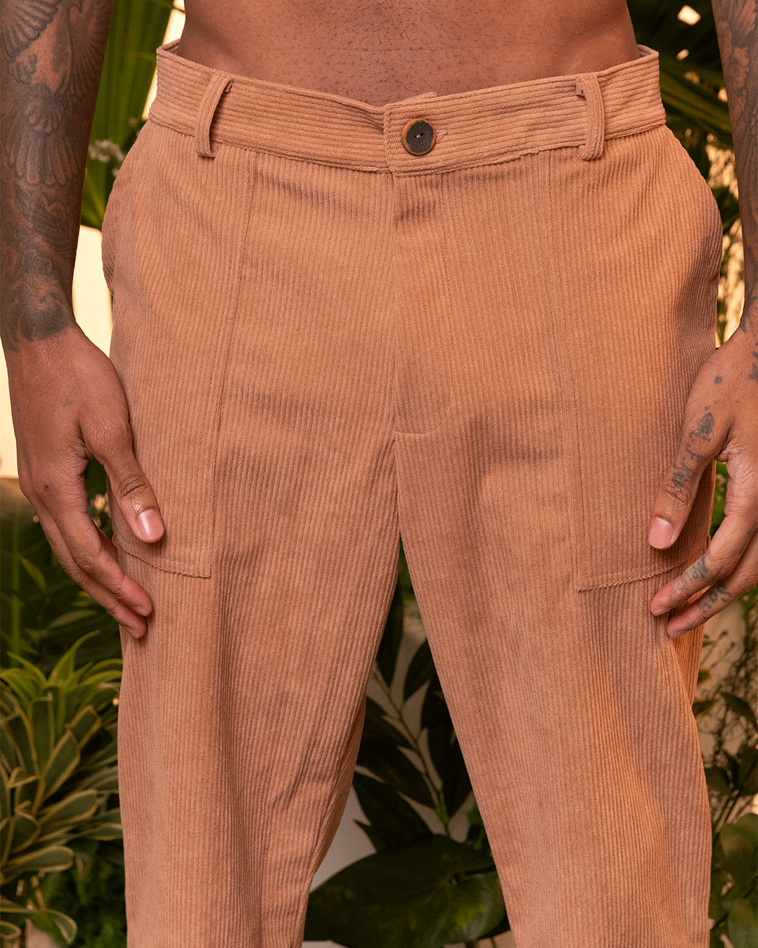 Pantalón Unisex Verde Militar (Velours côtelé)