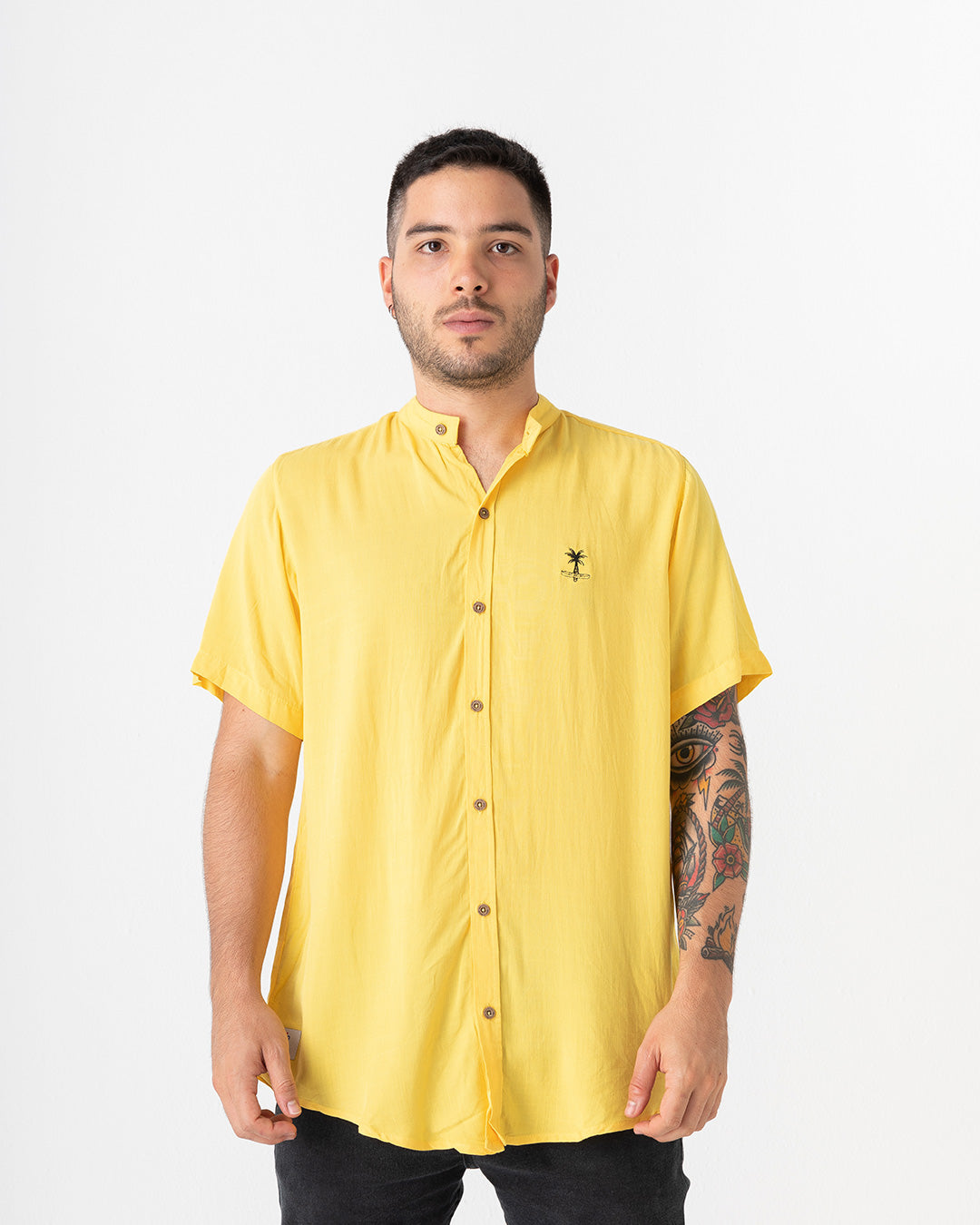 Men's Taxi Driver Mao Collar Shirt (Chalis)