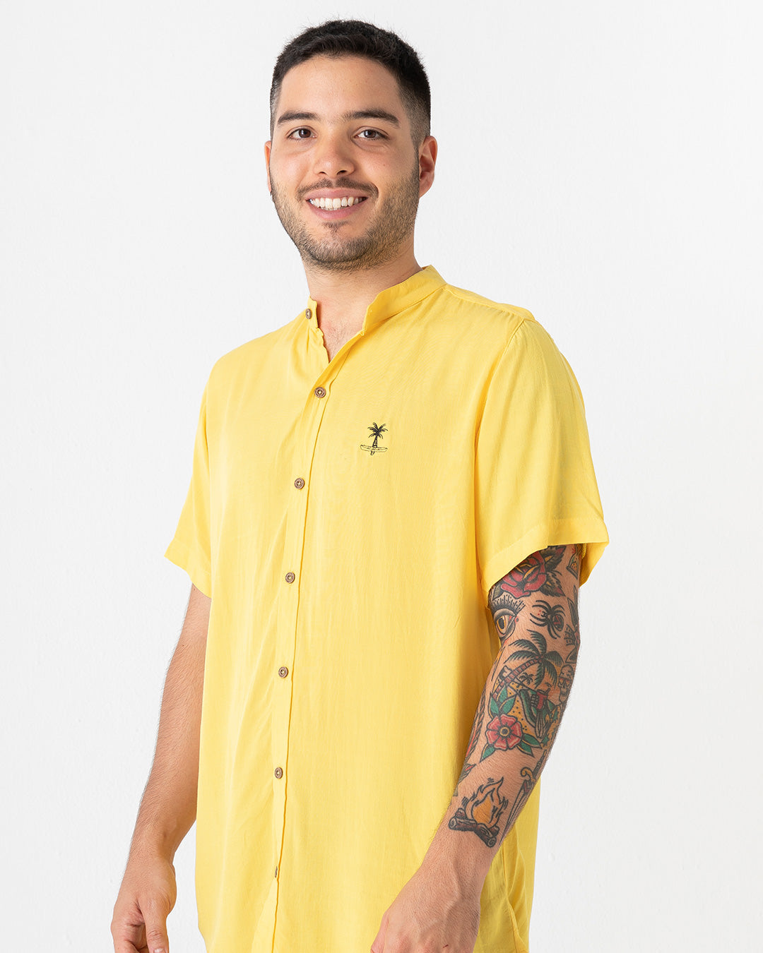 Men's Taxi Driver Mao Collar Shirt (Chalis)