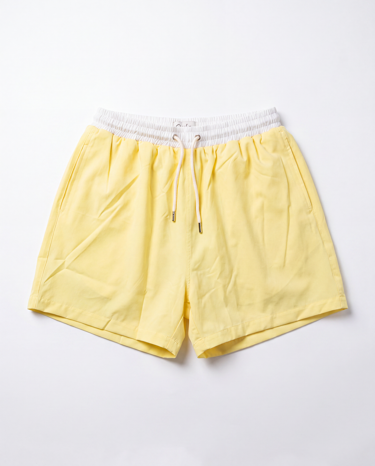 Men’s Solid Yellow Swim Shorts (Polyester)