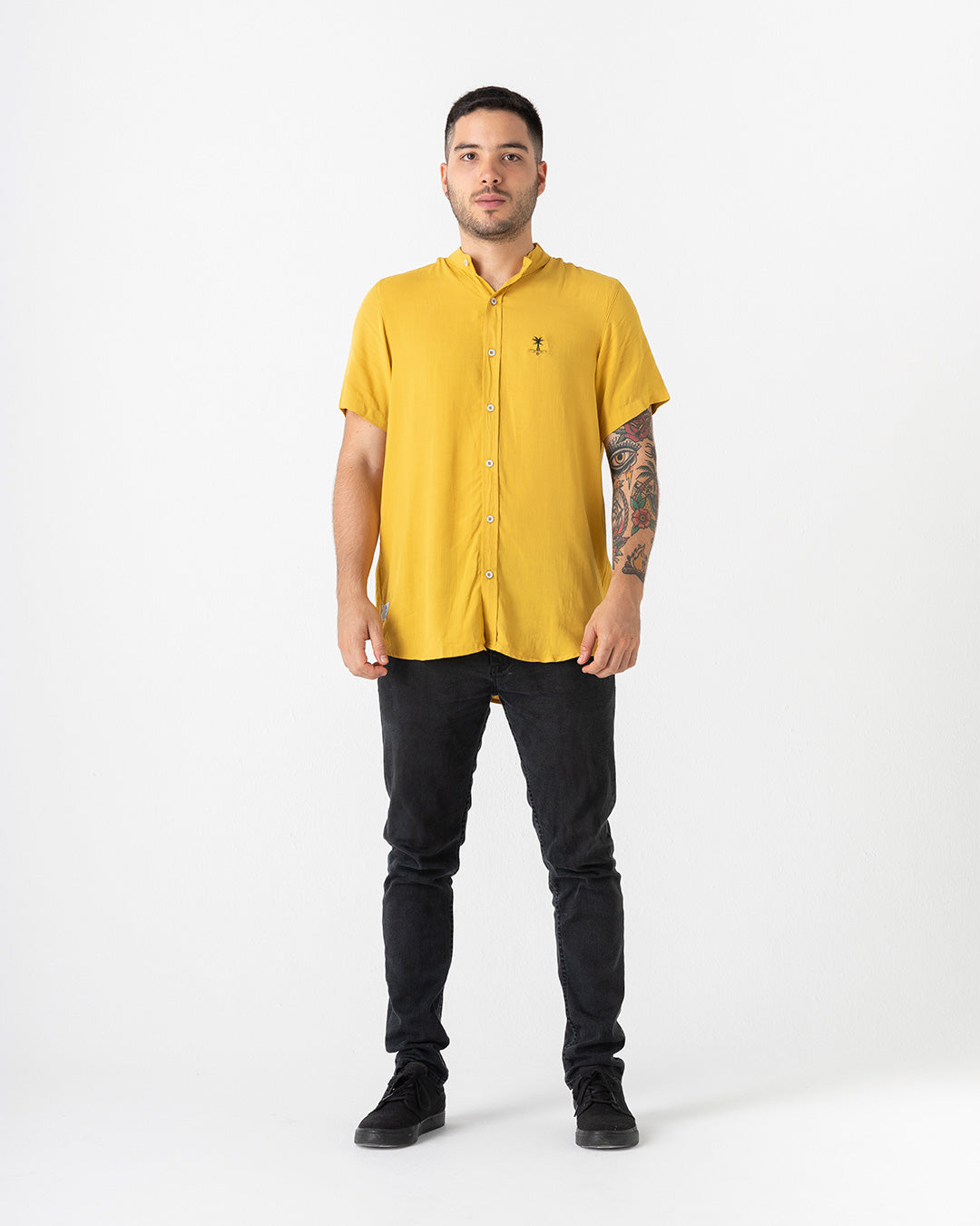 mustard dress shirt mens Men's gold yellow color long sleeves dress shirt 16 1/2 ( 34-35 )